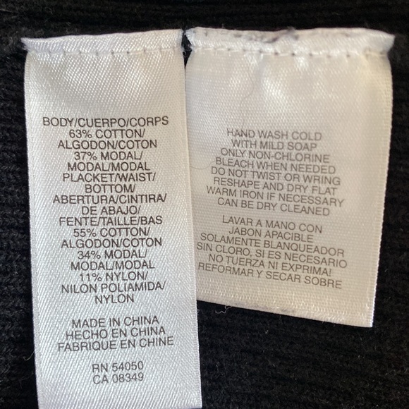 Anne Klein 3/4 sleeve black cardigan with buttons. Sleeves have slight flare. - Picture 4 of 5